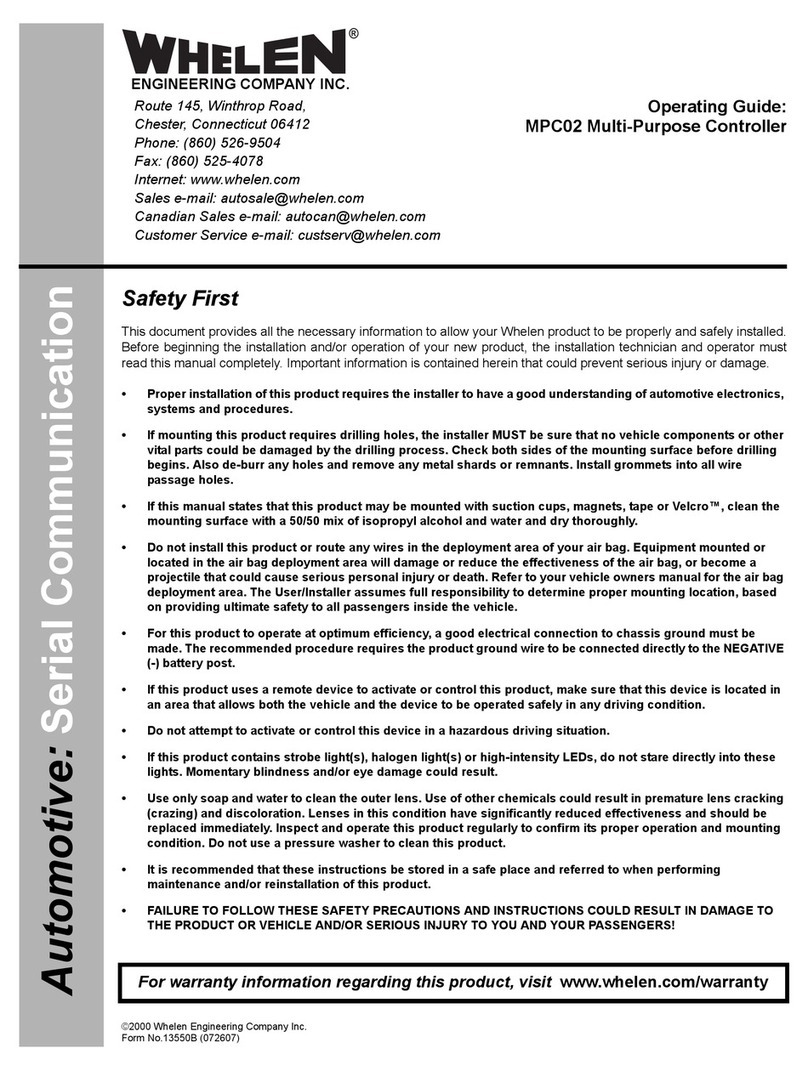 Whelen Engineering Company MPC02 operating guide