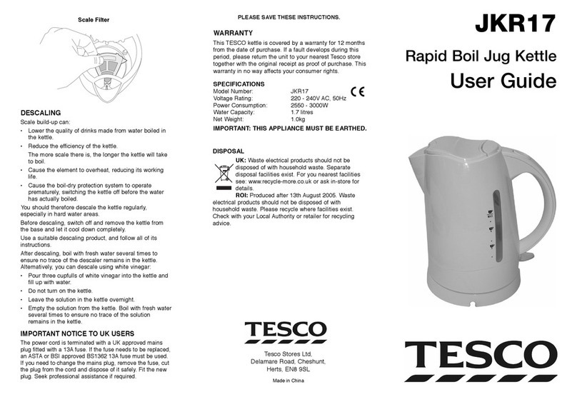 Tesco JKR17 User manual