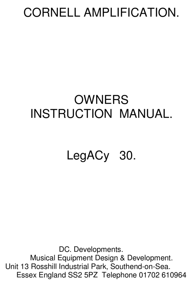 Cornell LegACy 30 Owner's instruction manual