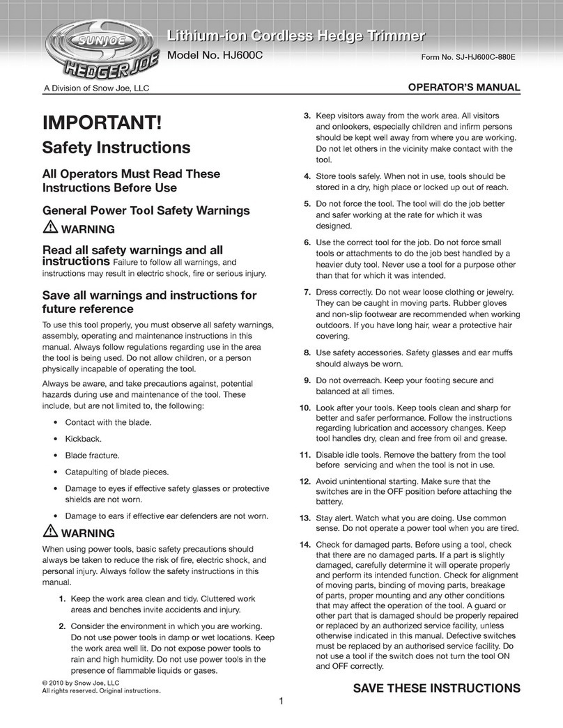 SNOWJOE HJ600C User manual
