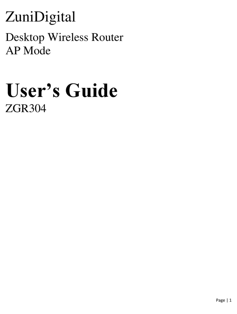 ZuniDigital ZuniConnect ZGR304 user guide