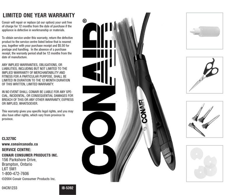 Conair CL3270C COLOURLIGHTS Instruction booklet