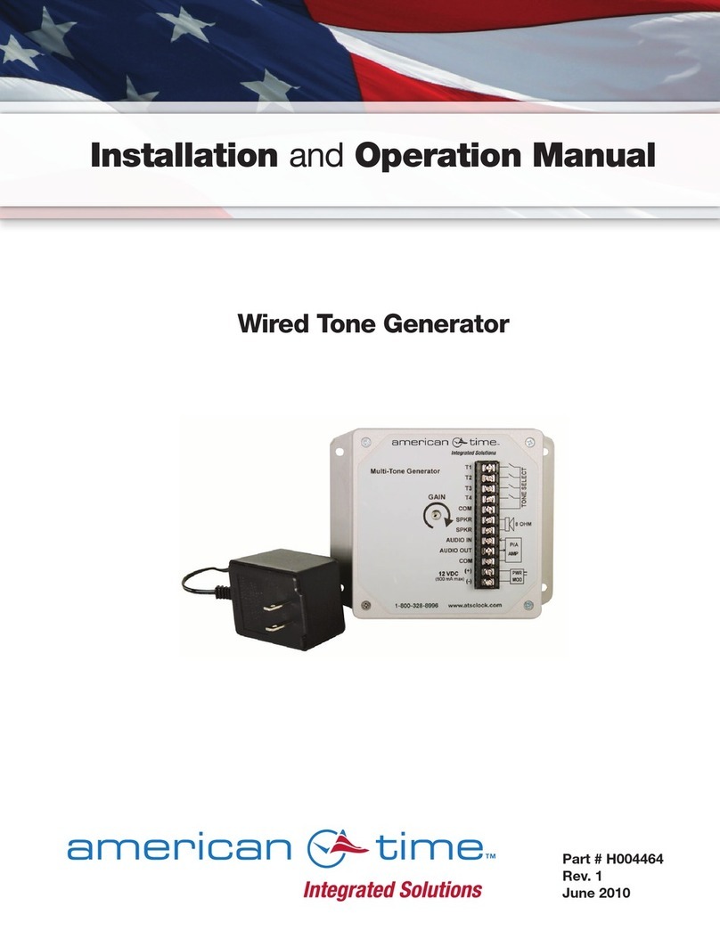 American Time Wired Tone Generator Installation and operation manual