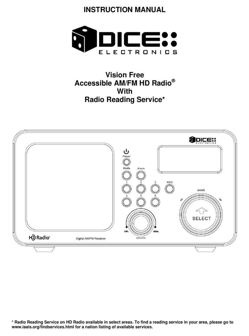 DICE Digital AM/FM Reciever instruction manual