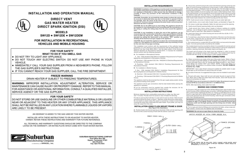 Suburban SW12D Installation and operation manual