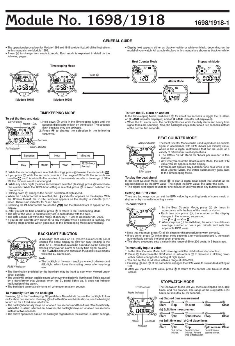 Casio 1698 Configuration guide