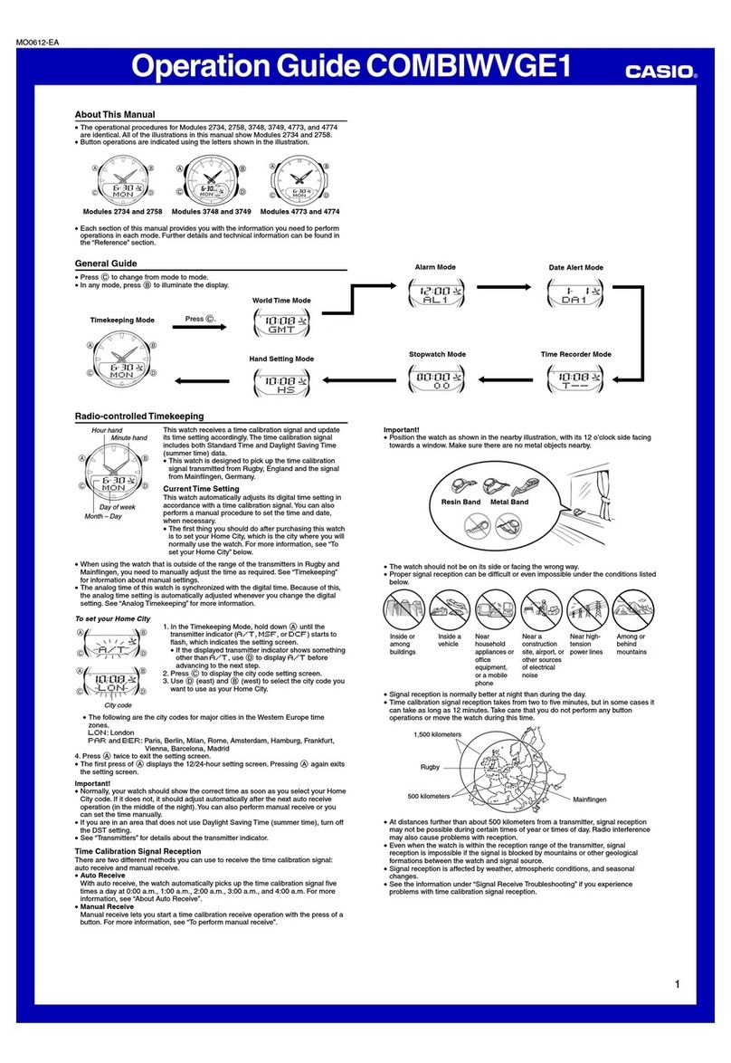Casio COMBIWVGE1 User manual