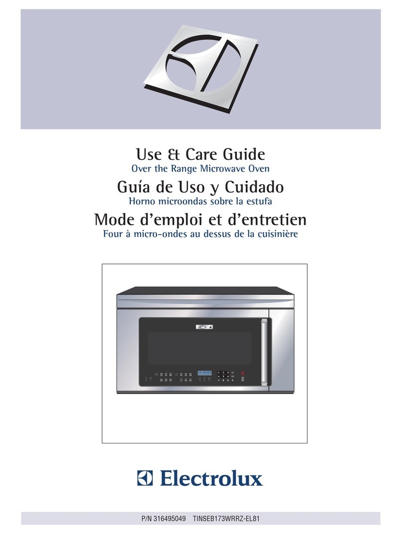 Electrolux Over the Range Microwave Oven Use & care guide
