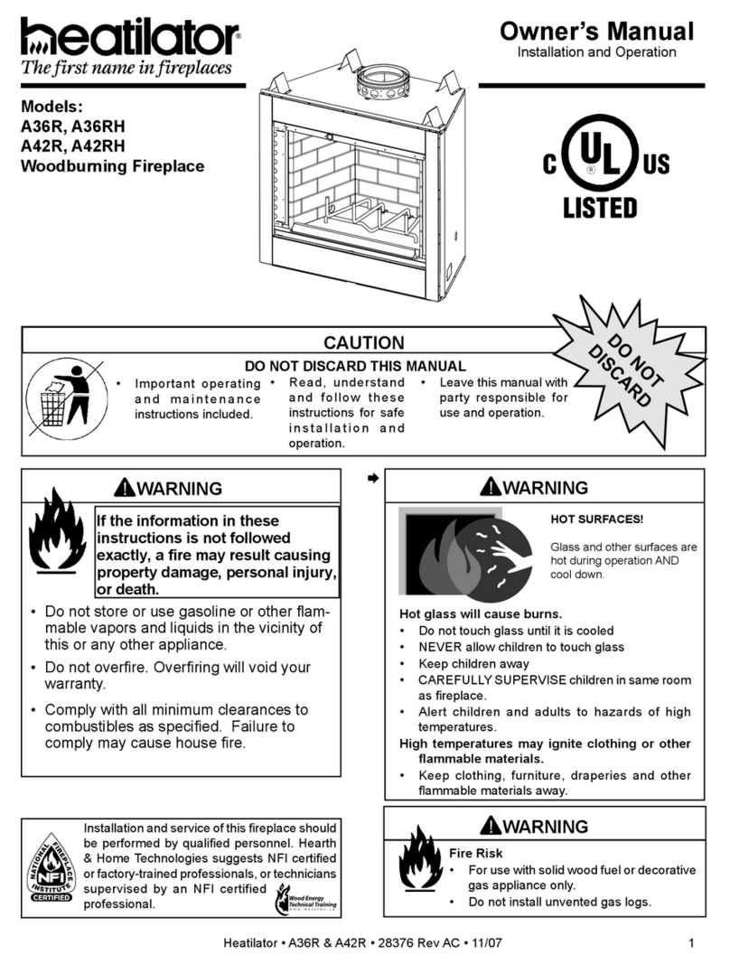 Heatilator A36R owner's manual