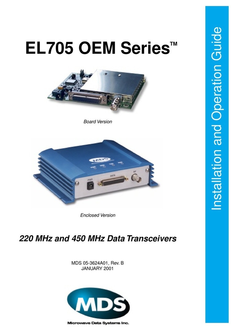 MDS EL705 OEM Series Operating instructions MDS EL705 OEM Series Operating instructions