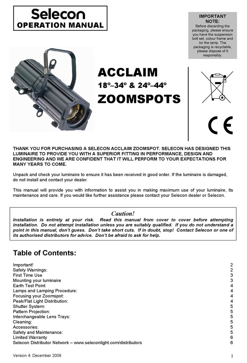 Selecon ACCLAIM 18º–34º User manual