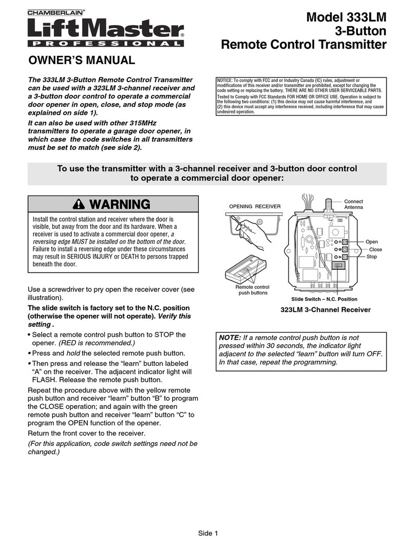 Chamberlain Liftmaster 333LM owner's manual