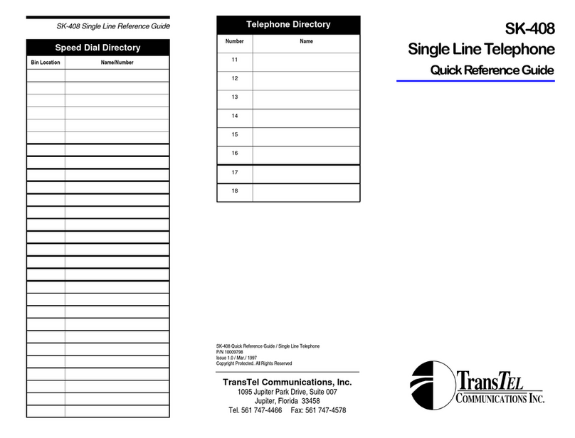TransTel Communications SK-408 User manual