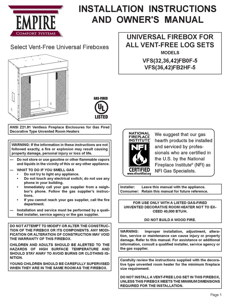 Empire Comfort Systems VFS32FB0F-5 Quick start guide Empire Comfort Systems VFS32FB0F-5 Quick start guide