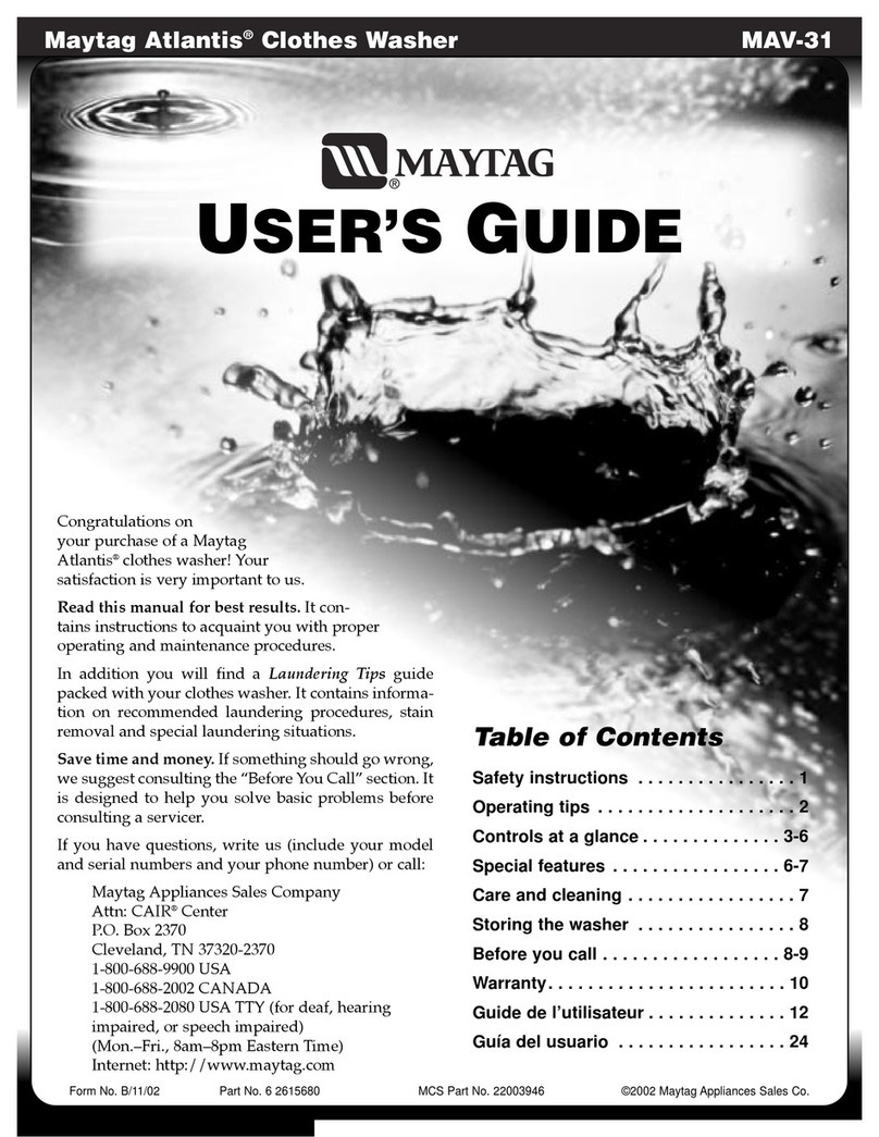 Maytag Atlantis MAV-31 user guide