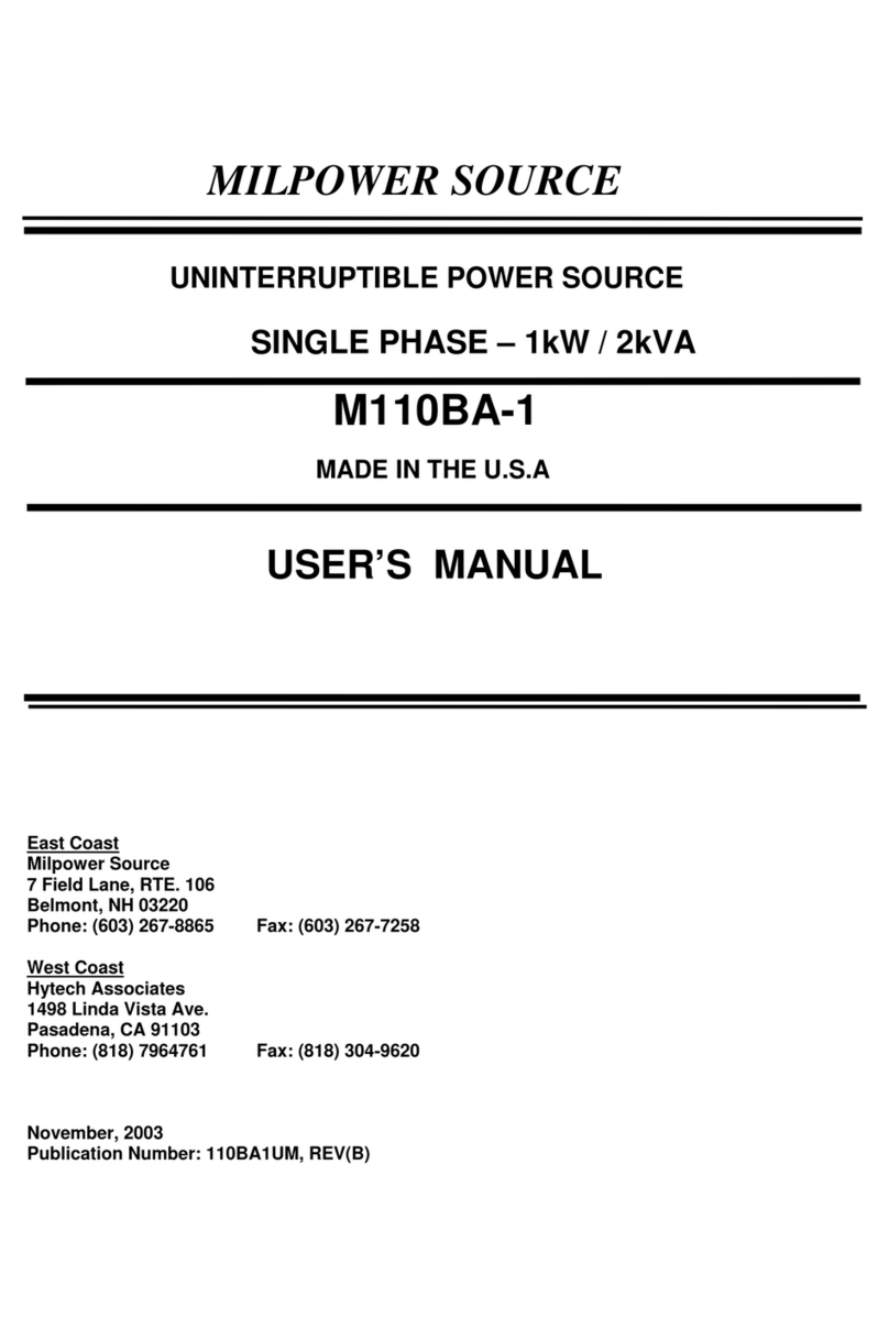 Milpower Source M110BA-1 user manual