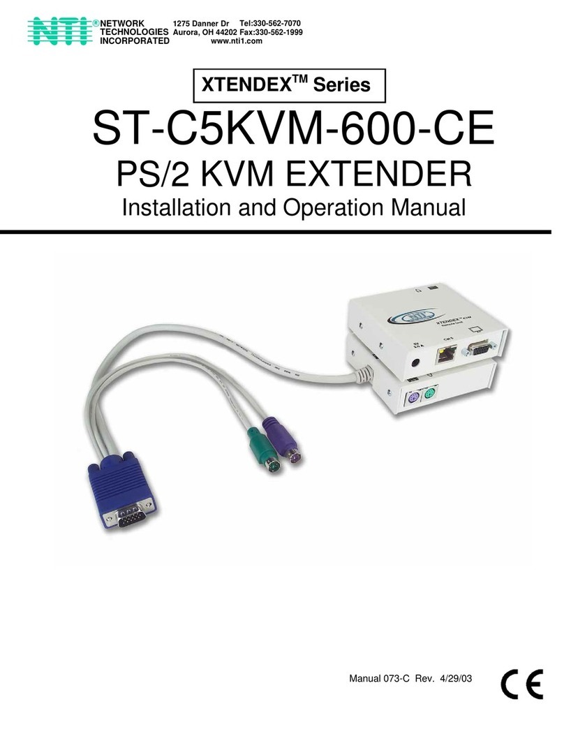 NTI XTENDEX ST-C5KVM-600-CE Installation and operation manual