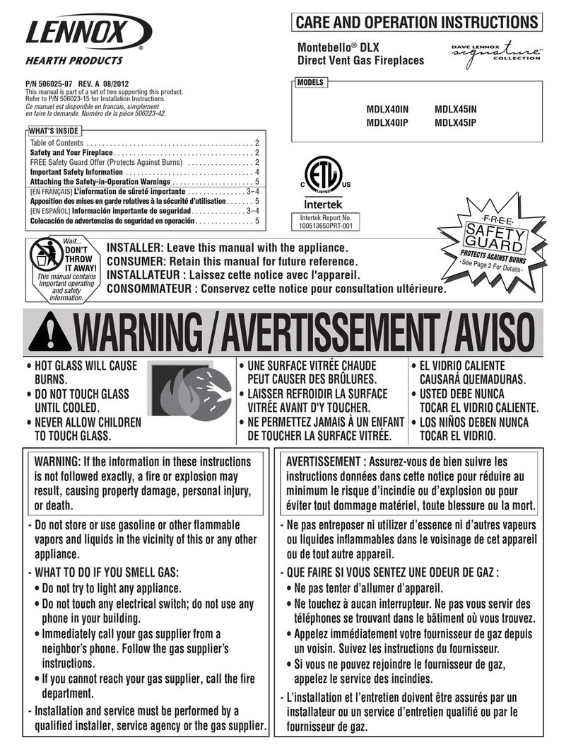 Lennox Montebello MDLX40IN User manual