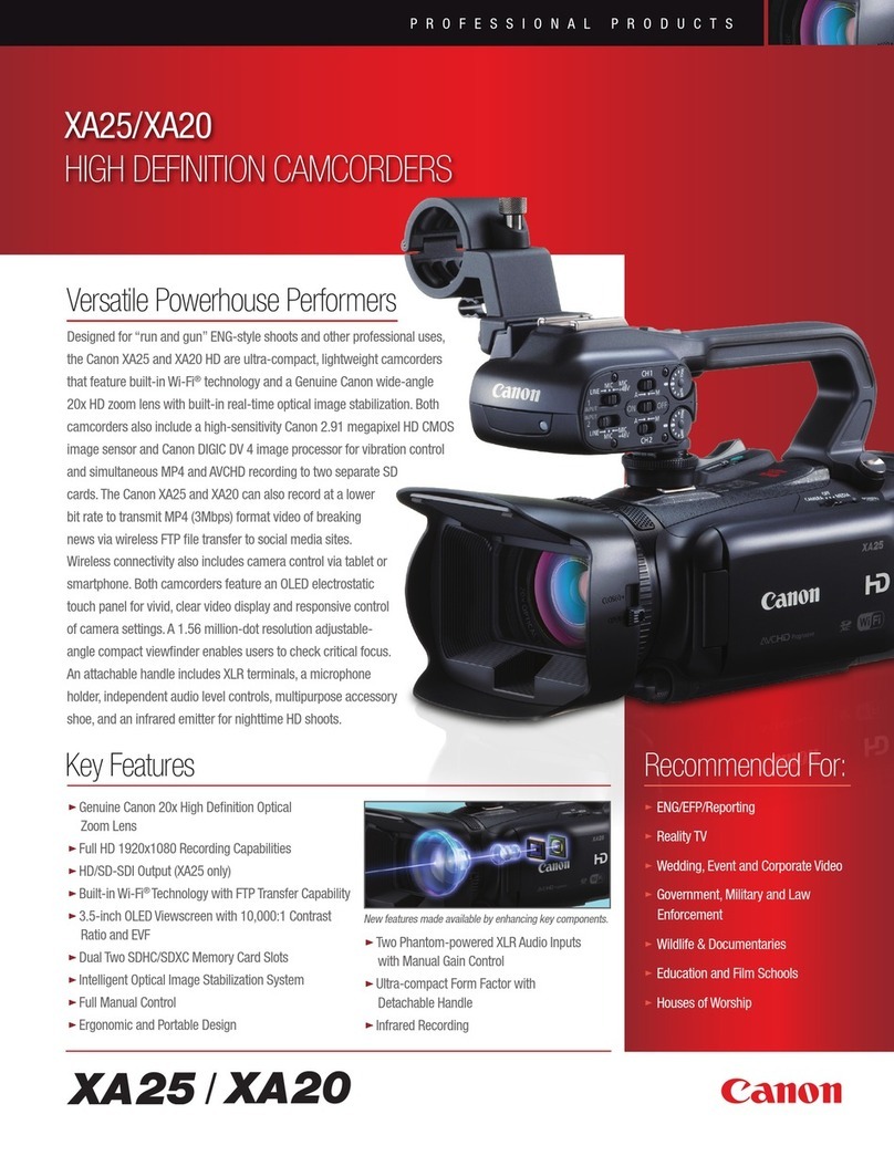 Canon XA25 Specifications