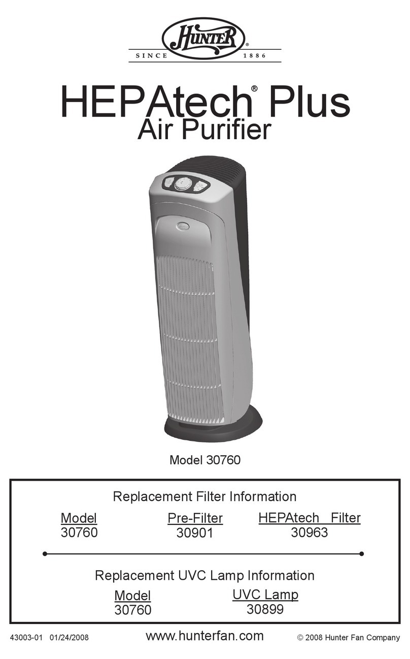 Hunter HEPAtech Plus 30760 owner's manual