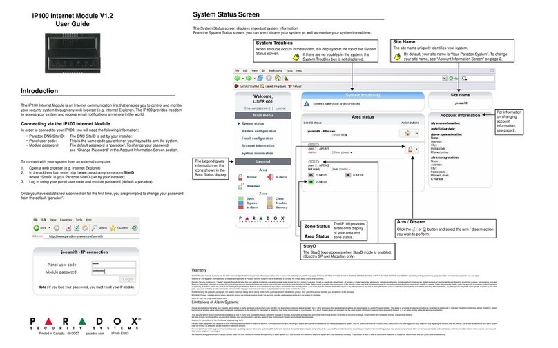 Paradox IP100 user guide