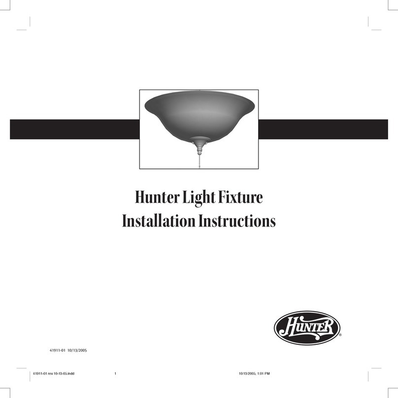 Hunter Light Fixture installation instructions