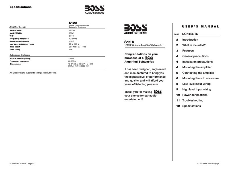 Boss Audio Systems S2A User manual