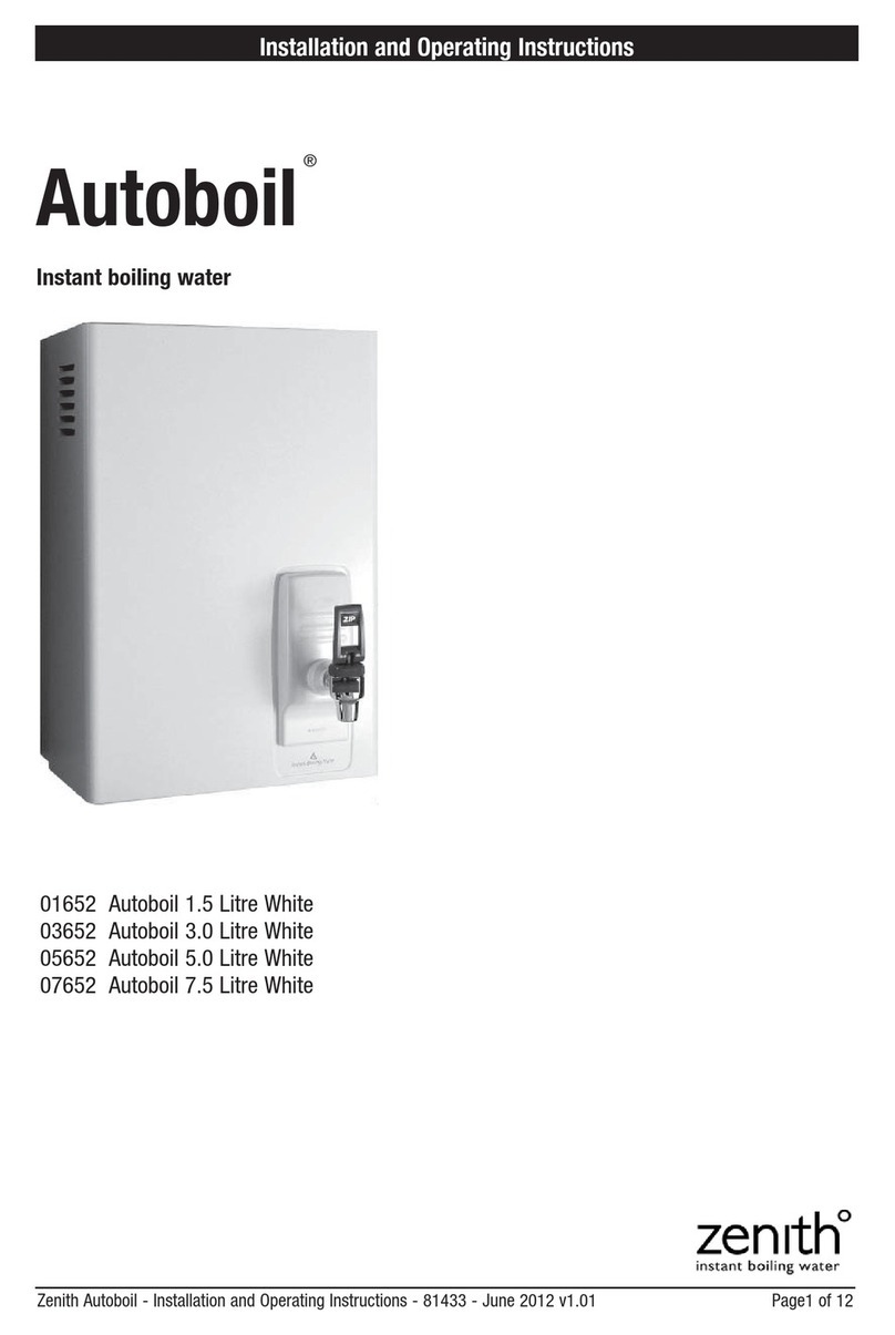 Zenith Autoboil 01652 Installation and operating instructions