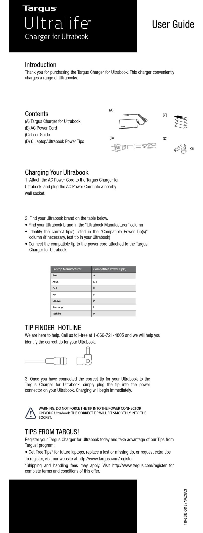 Targus Ultralife user guide