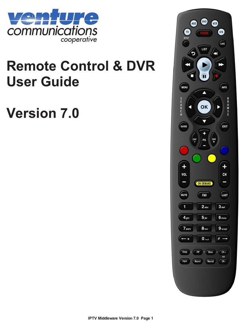 venture Remote Control & DVR user guide