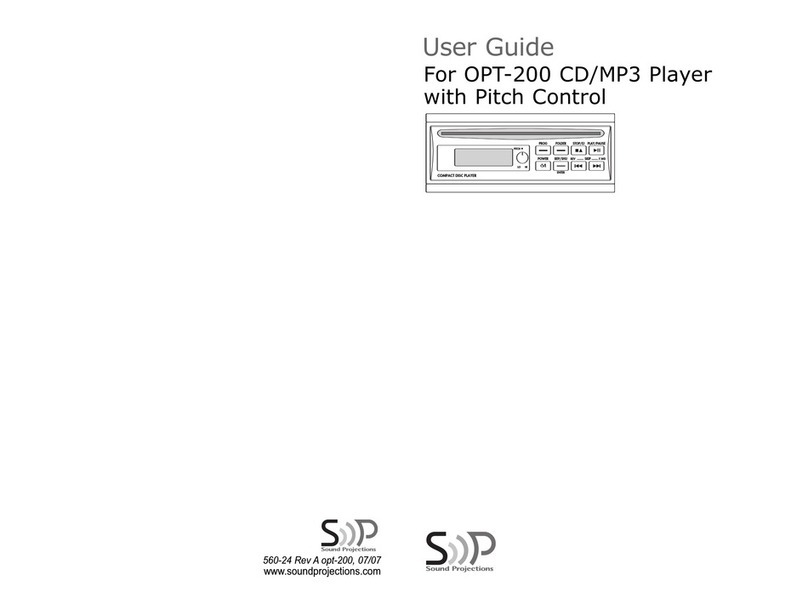 Sound Projections OPT-200 User manual