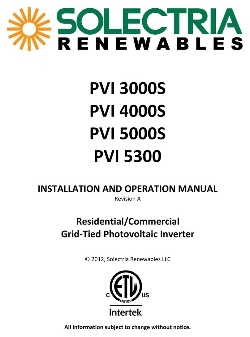 Solectria Renewables PVI 3000S User manual Solectria Renewables PVI 3000S User manual