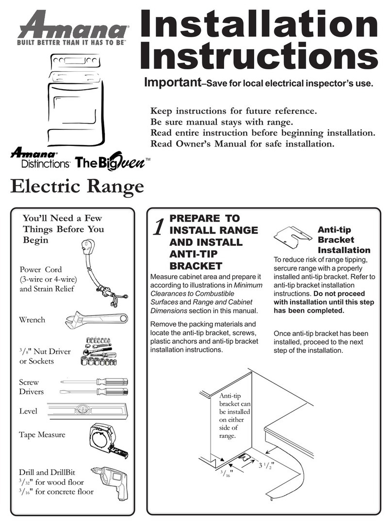 Amana ELECTRIC RANGE User manual