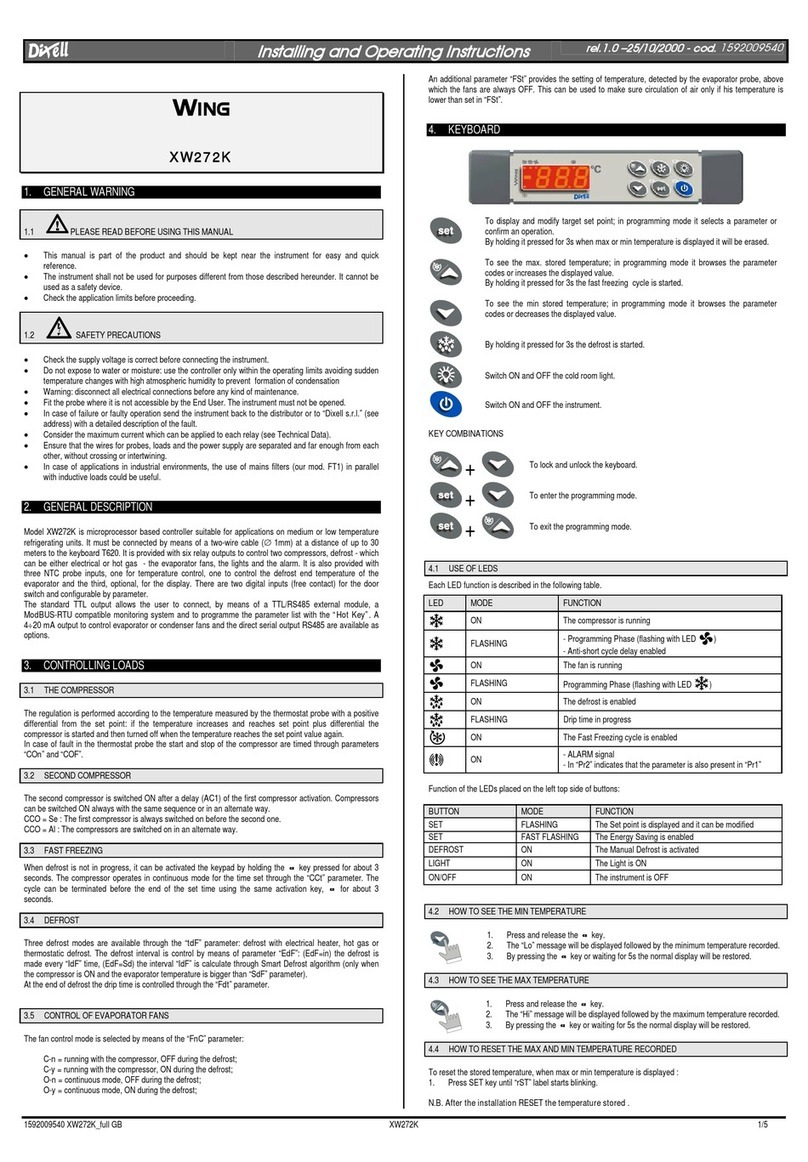 dixell WING XW272K Wiring diagram