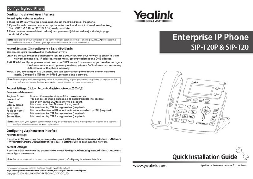 Yealink Yealink SIP-T20P User manual