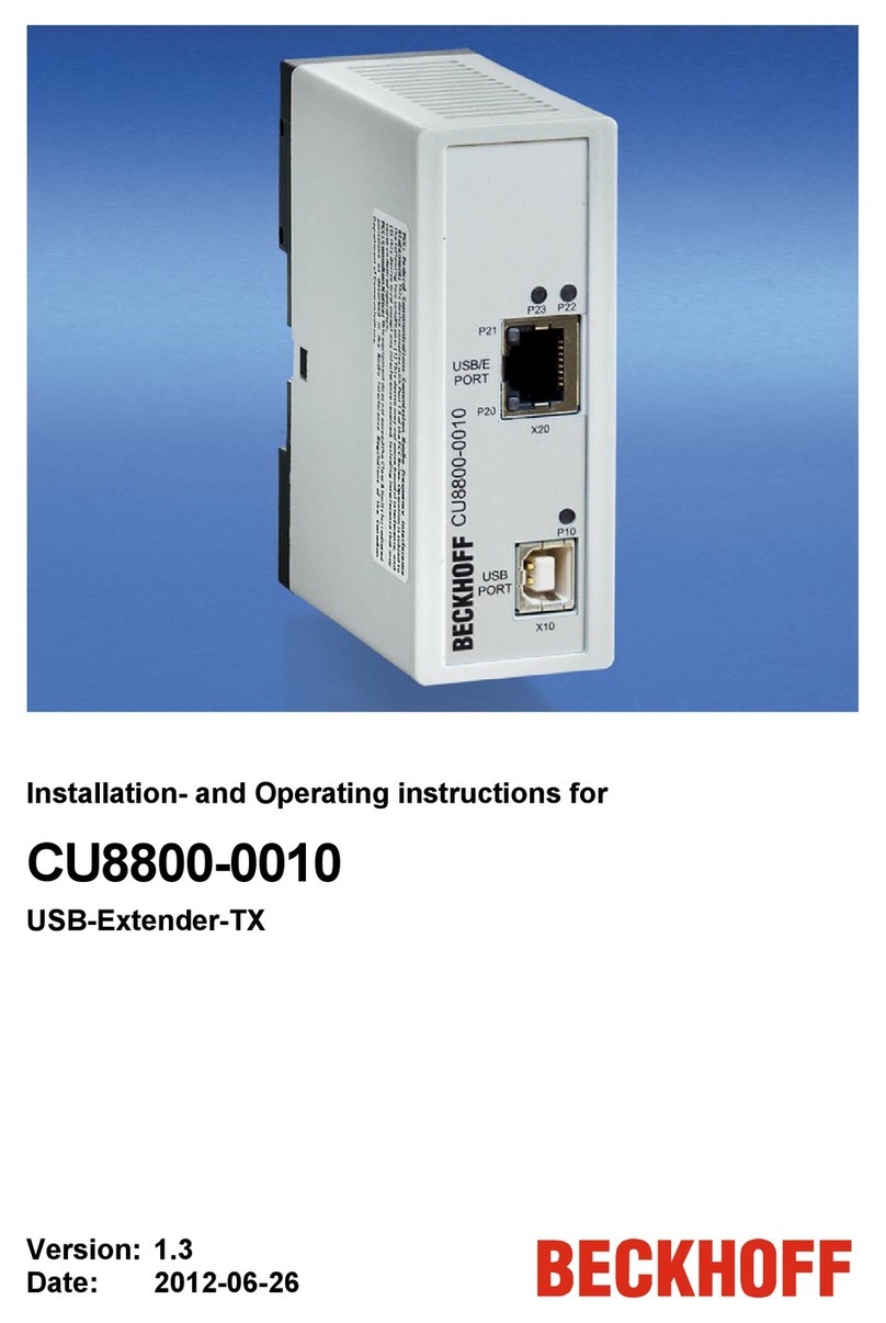 Beckhoff USB-Extender-TX CU8800-0010 Installation and operating instructions