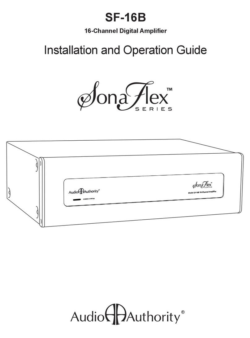 Audio Authority Sona Flex SF-16B Operating instructions