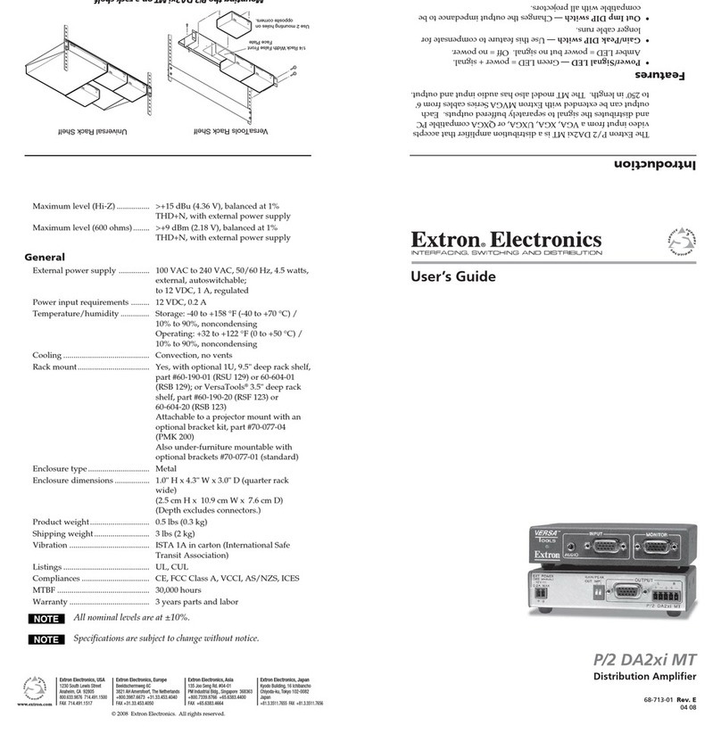 Extron electronics P/2 DA2xi MT User manual