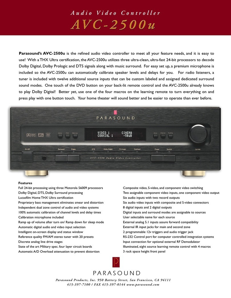 Parasound AVC-2500u User manual