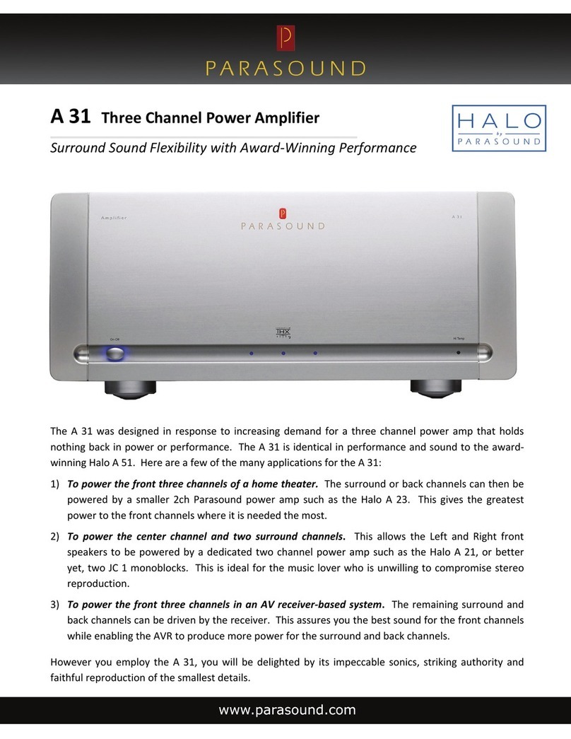 Parasound A 31 User manual