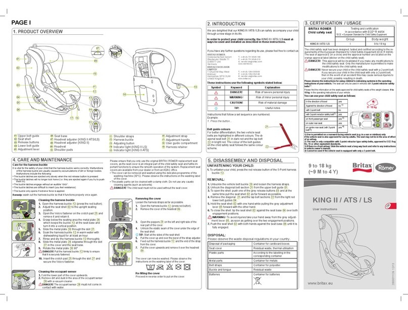 Britax KING II User manual