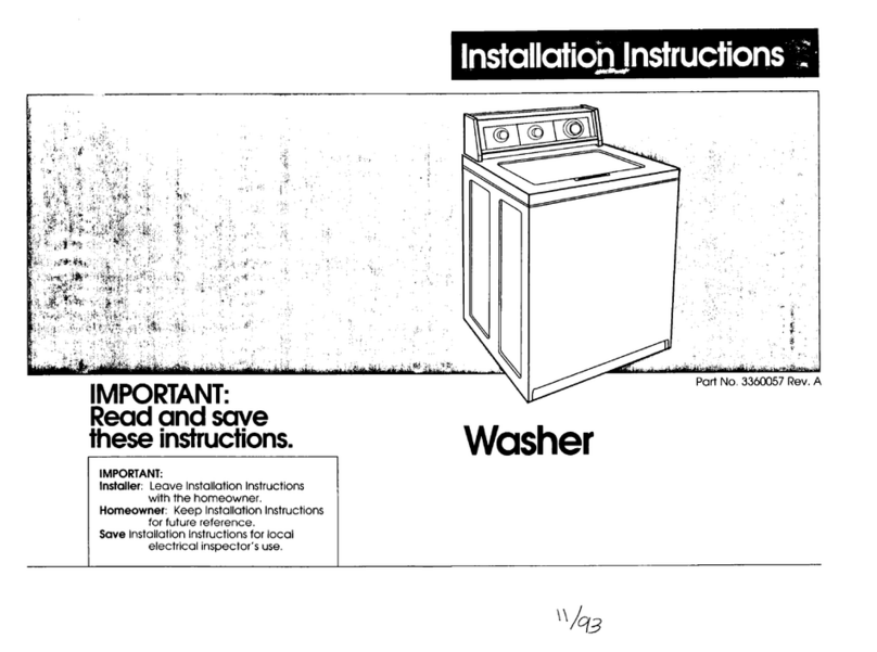 Maytag Washer installation instructions