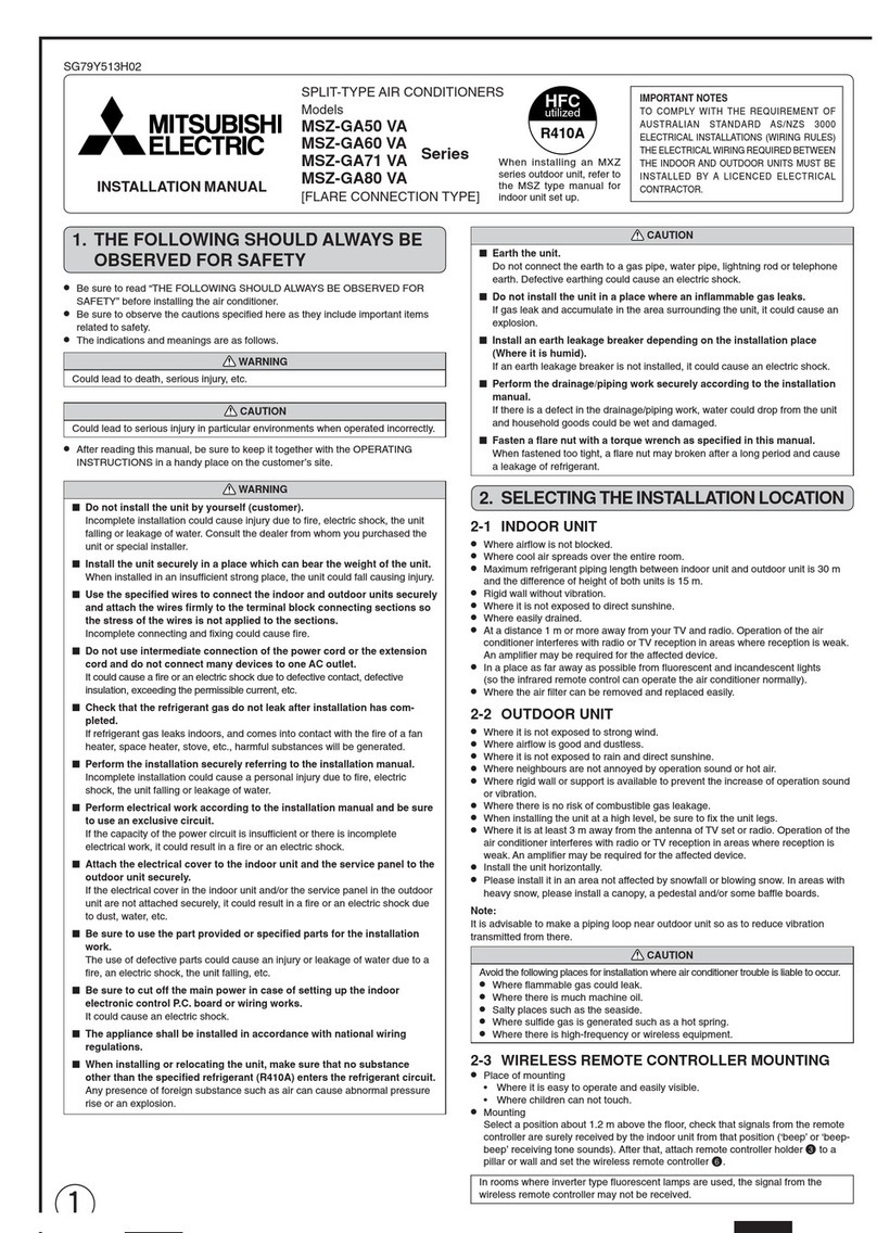 Mitsubishi Electric MSZ-GA50VA User manual