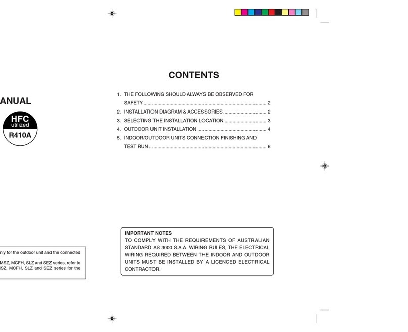 Mitsubishi Electric MXZ-A26 User manual Mitsubishi Electric MXZ-A26 User manual