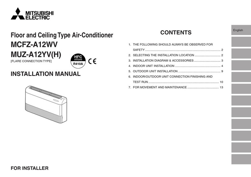 Mitsubishi Electric MCFZ-A12WV installation manual