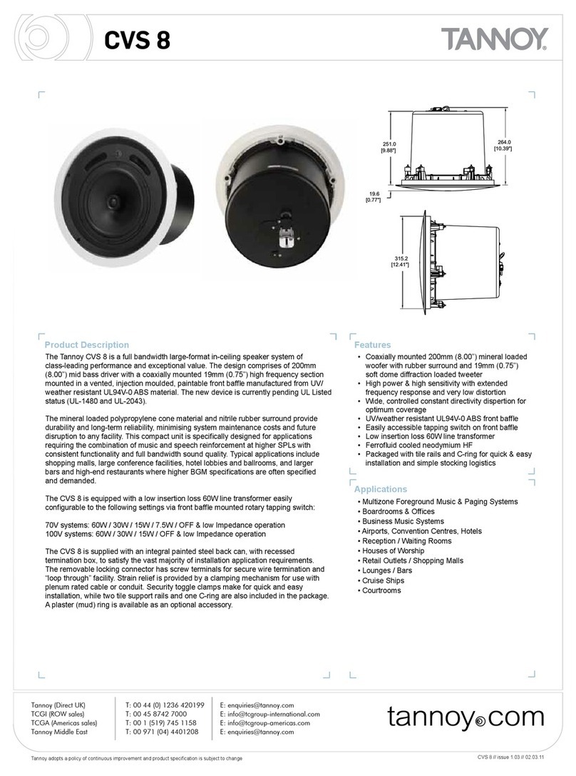Tannoy CVS 8 Technical specifications