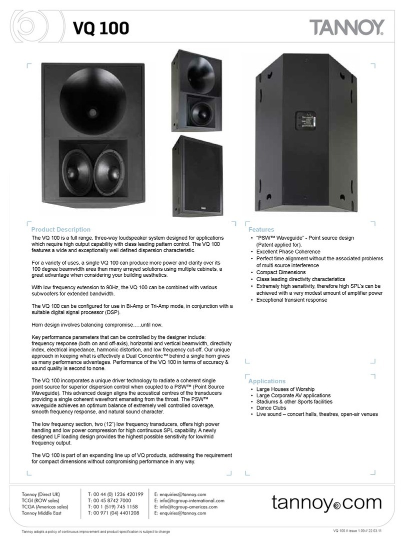Tannoy VQ 100 User manual