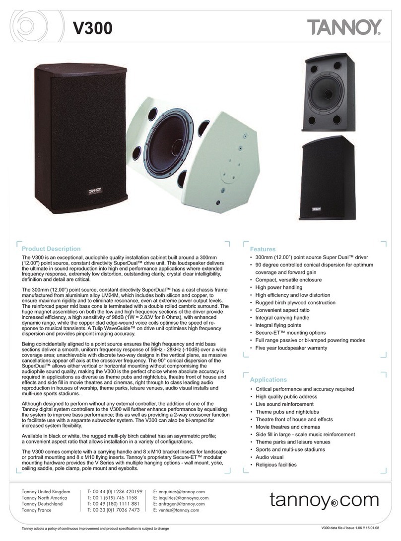 Tannoy V300 User manual
