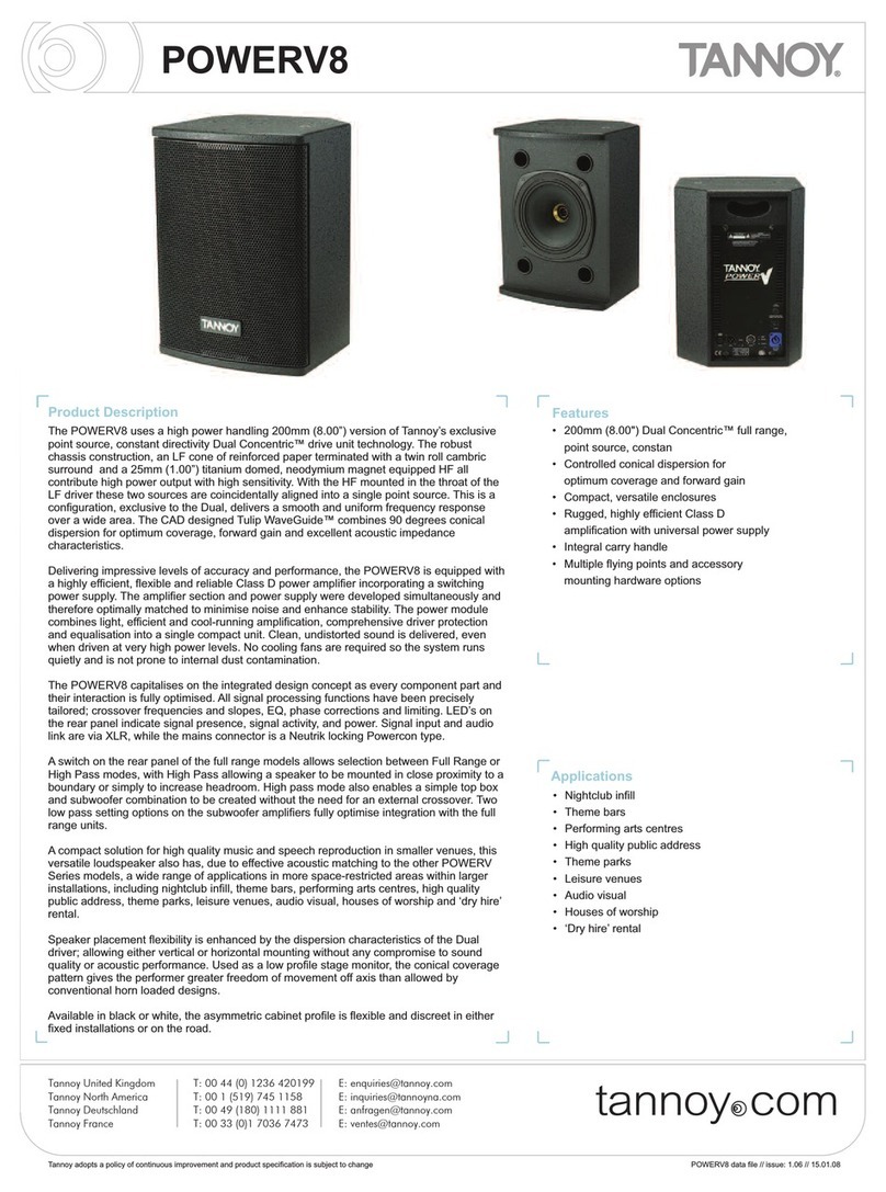 Tannoy POWERV8 User manual