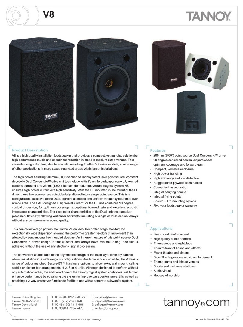 Tannoy V8 User manual